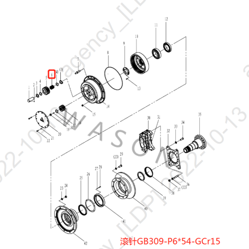 SDLG Wheel Loader Parts Bearing 4090000158 GB309-P6*54-GCr15