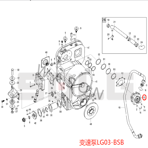 SDLG Wheel Loader Parts Transmission Pump 4120000063 LG03-BSB