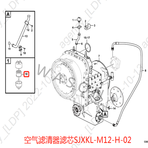 SDLG Wheel Loader Parts Air Filter  4110001544001