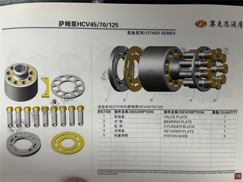 HCV45 HCV70 HCV125 Excavator Hydraulic Spare Parts