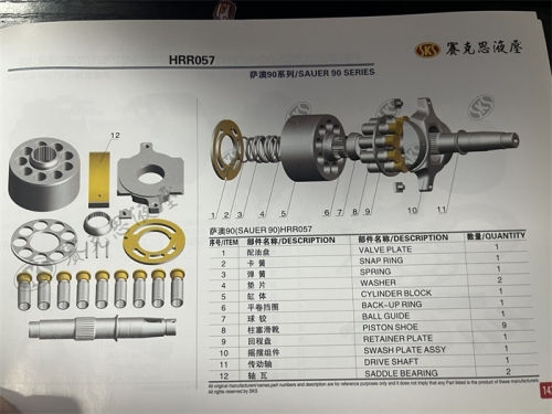 HRR057 Excavator Hydraulic Spare Parts