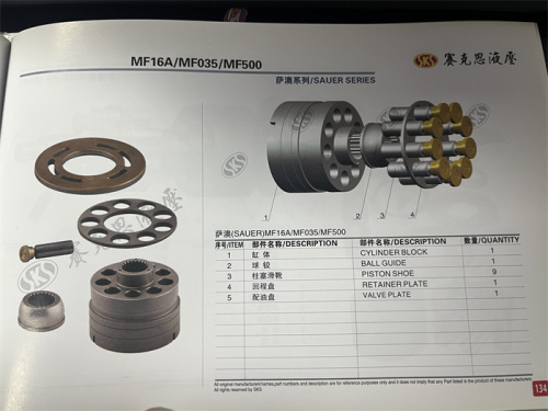 MF16A MF035 MF500  Excavator Hydraulic Spare Parts