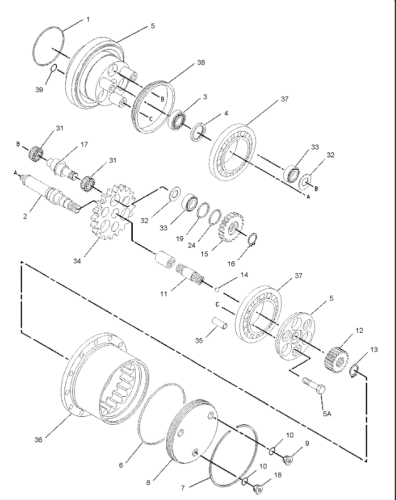 E307B, E307C, E308C  Motor Gear Parts