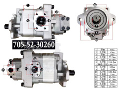 Hydraulic Gear Pump ASSY SAR80 705-52-30260 SAR14 705-34-23530 WA500-1