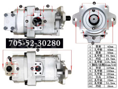 Hydraulic Gear Pump WA470-3 WA450-3 SAR71+50 705-52-30280