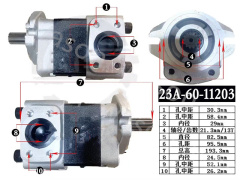 Hydraulic Gear Pump GD505A-3/3A GD605A-5 23A-60-11203 23A-60-11202
