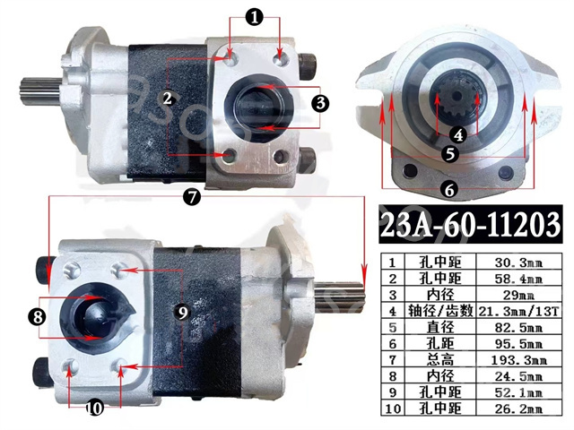 Hydraulic Gear Pump GD505A-3/3A GD605A-5 23A-60-11203 23A-60-11202