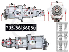 Hydraulic Gear Pump WA320-6 705-56-36050