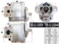 Hydraulic Gear Pump WA100M-3 WA120-3CS WA80-3 705-12-31010 705-12-32040