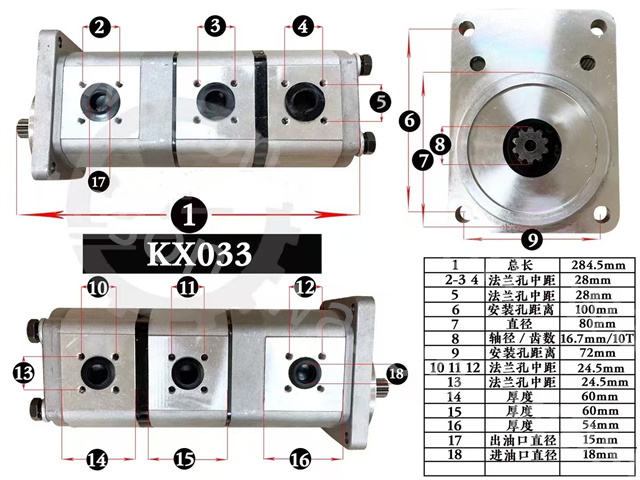 Hydraulic Gear Pump KX033