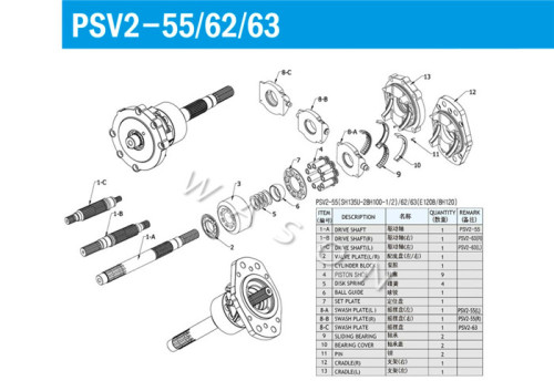 PSV2-66T Excavator Hydraulic Spare Parts