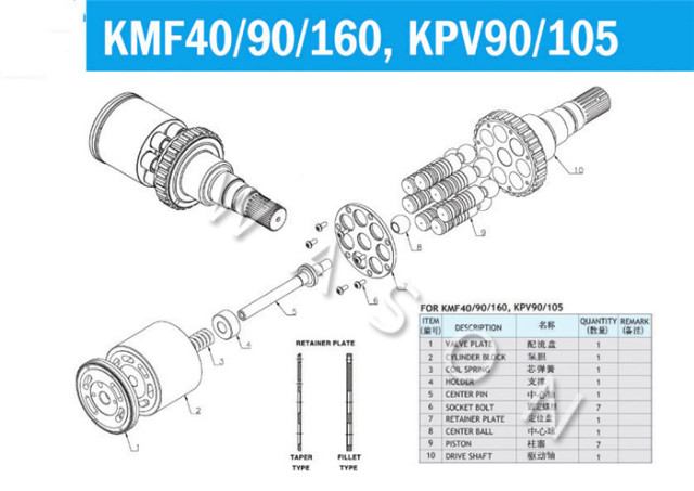 KMF105  Swing Motor Parts Travel Motor Parts
