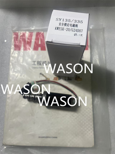 SY135 SY335 SK200-2 Safety Lock Solenoid Valve KWE5K-20/G2407