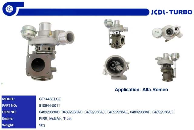 GT1446GLSZ Turbocharger   810944-5011 04892938A