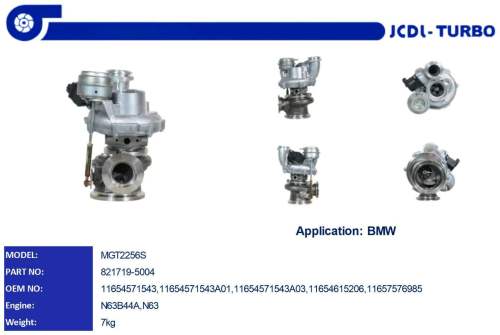 MGT2256S N63B44A N63 Turbocharger 821719-5004 11654571543 11654571543A01 11654571543A03  11654615206 11657576985