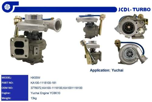 HX55W YC6K10  Turbocharger   KA100-1118100-181 3776072 KA100-1118100