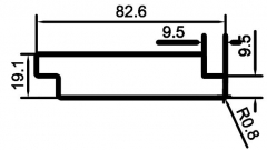 3-1/4 inch X 3/4 inch Divider Rail