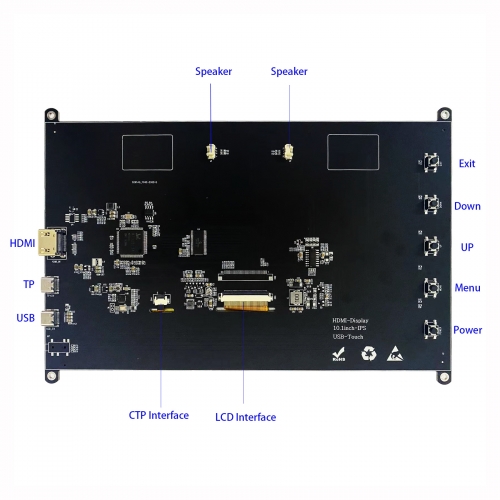 10.1 Inch HDMI LCD Monitor 1024X600 with Capacitive Touch Screen LCD Display Support Raspberry Pi, Bb Black, Banana Pi and Other Mainstream Mini PC