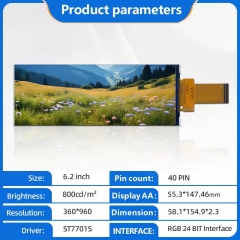 6.2 Inch 360*960 Resolution IPS TFT LCD Module Display Full View Bar LCD Screen