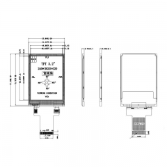 3.2 Inch TFT LCD Screen 240*320 Resolution IC Ili9341V MCU Interface 350nit Industrial LCD Display