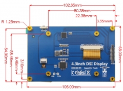 4.3 Inch IPS TFT LCD Screen 800X480 Mipi Dsi Interface Capacitive Touch Panel Raspberry Pi Dsi Display