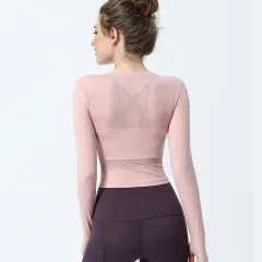 Women long sleeve compression gym t shirt stretchable and qucik dry
