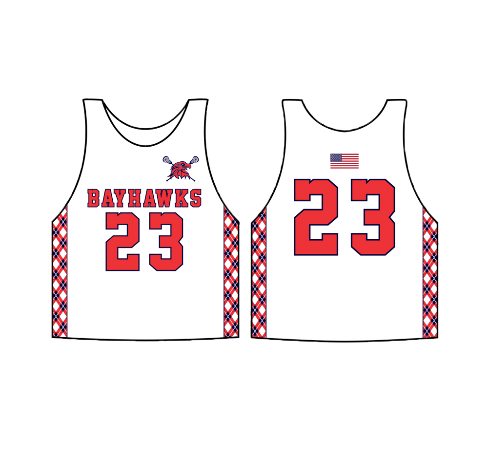 White color lacrosse reversible pinnies