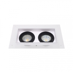 White square two head adjustable trimless downlight housing