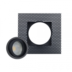 Black square GU10 adjustable trimless downlight