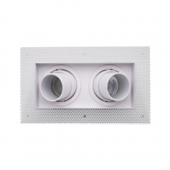 Square twin head aluminium tunable recessed trimless downlight