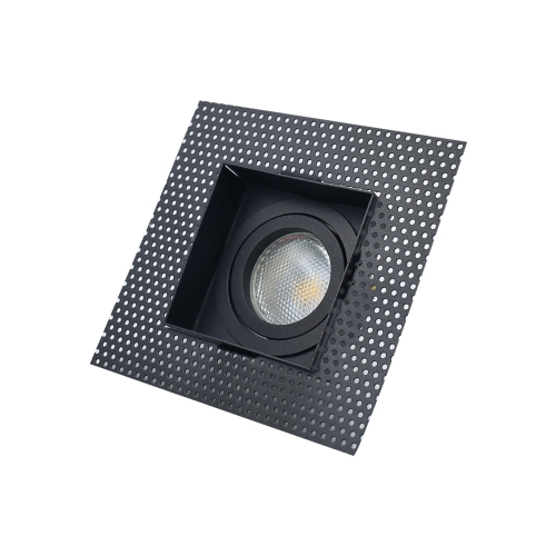 Black square GU10 adjustable trimless downlight