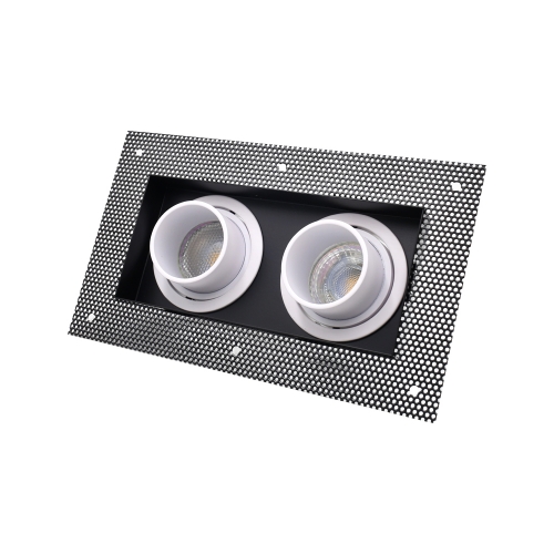 Square twin tunable anti glare trimless downlight frame