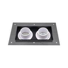 Square twin tunable anti glare trimless downlight frame