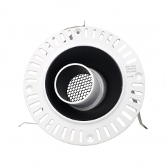 Whtie round anti glare 360° adjustable trimless spotlight