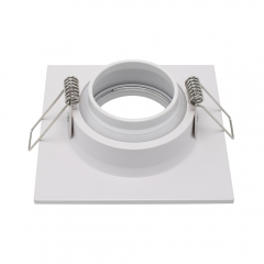 Square GU10 MR16 white aluminum alloy rotatable embedded IP65 waterproof downlights housing