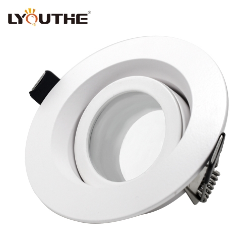 Round white die casting aluminum adjustable recessed ceiling IP65 waterproof downlights for bathroom