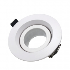 Round white die casting aluminum adjustable recessed ceiling IP65 waterproof downlights for bathroom