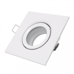 Square GU10 MR16 white aluminum alloy rotatable embedded IP65 waterproof downlights housing