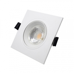 Square downlight 3w for mr16 gu10 plastic downlights white recessed ceiling led down light fitting