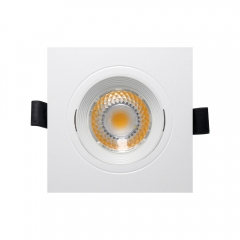 Square downlight 3w for mr16 gu10 plastic downlights white recessed ceiling led down light fitting