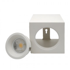 Commercial indoor square pure aluminum adjustable GU10 MR16 surface mounted downlights housing