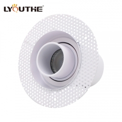 Aluminium gu10 spotlight round 12w recessed antiglare led trimless downlight