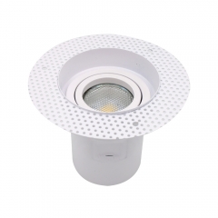 Commercial aluminum recessed Mr16 Gu10 rotatable round antiglare 5W trimless LED downlight