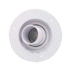 Aluminium gu10 spotlight round 12w recessed antiglare led trimless downlight