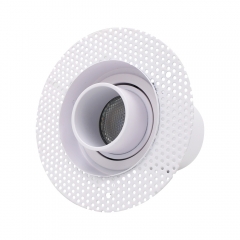 Aluminium gu10 spotlight round 12w recessed antiglare led trimless downlight