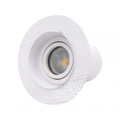 Commercial aluminum recessed Mr16 Gu10 rotatable round antiglare 5W trimless LED downlight