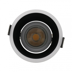 Office Ceiling Cob Downlight Round Die Casting Aluminum Anti Glare Down Light Frame Gu10 Recessed Spotlight