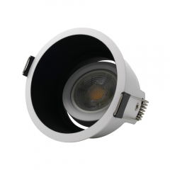 Office Ceiling Cob Downlight Round Die Casting Aluminum Anti Glare Down Light Frame Gu10 Recessed Spotlight