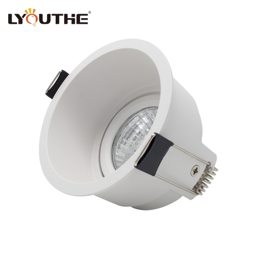 Modern Round Aluminium Gu10 Housing Recessed Adjustable Halogen Antiglare Spotlight Ceiling Downlight for Hotel