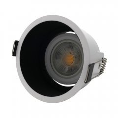 Office Ceiling Cob Downlight Round Die Casting Aluminum Anti Glare Down Light Frame Gu10 Recessed Spotlight